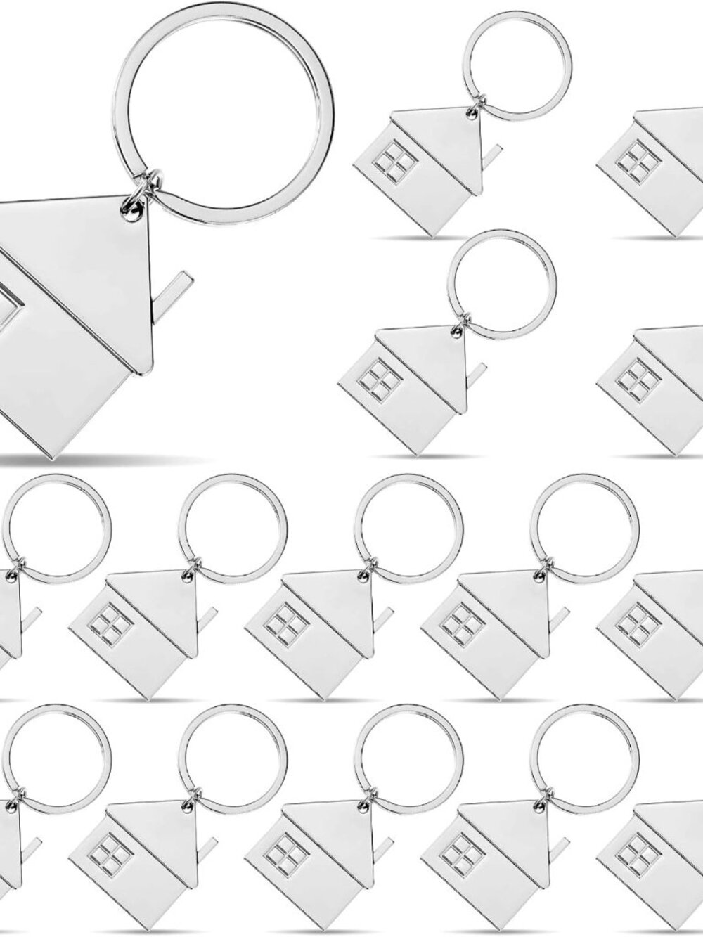 House Key Chain Bulk, Home Shaped Pendant Metal Keychains